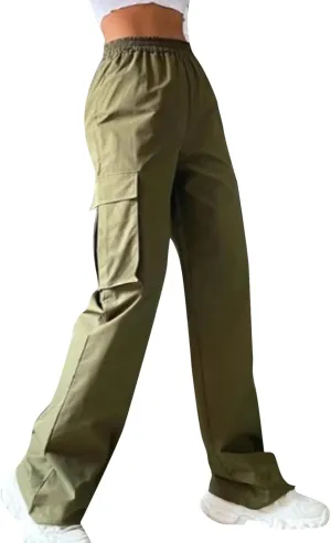 Women's Belt Less High Waisted Wide Leg Trousers Straight Leg Relaxed Trousers Casual Trousers Glitter