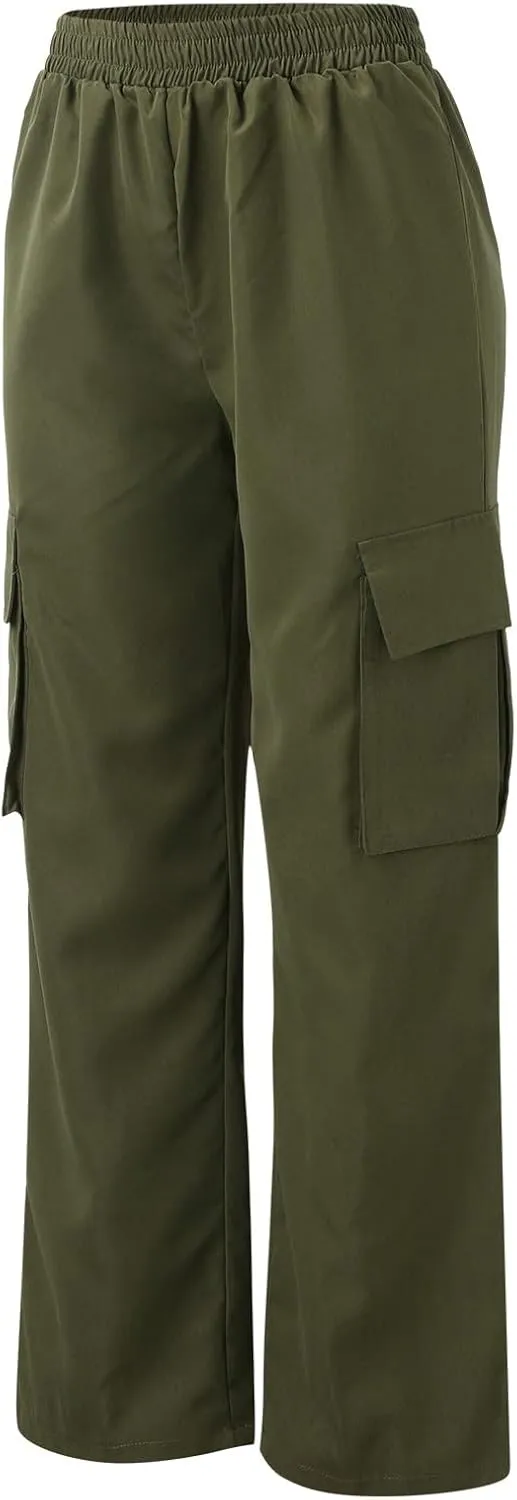 Women's Belt Less High Waisted Wide Leg Trousers Straight Leg Relaxed Trousers Casual Trousers Glitter