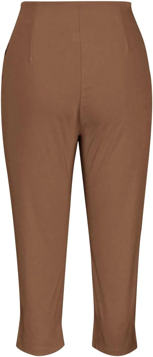 Women's Capri Dress Pants Stretch High Waisted Crop Office Work Pants Summer Casual Capris Slacks Yoga