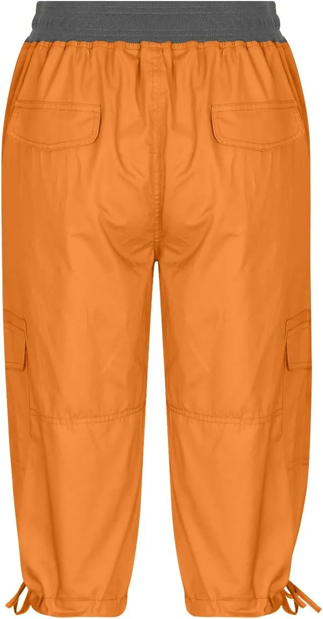 Womens Cargo Capris Hiking Pants Lightweight Quick Dry Outdoor Athletic Capri Summer Casual Bermuda Shorts w Pockets