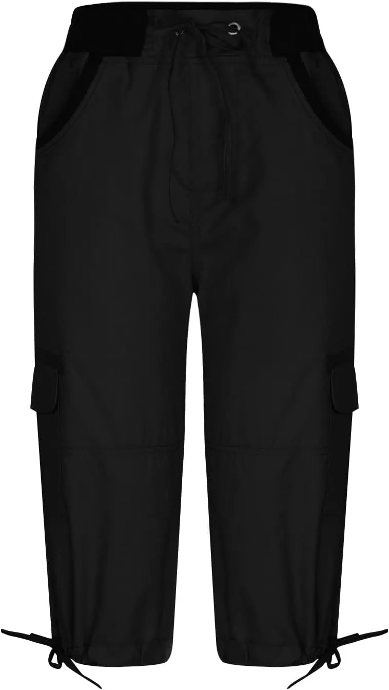 Womens Cargo Capris Hiking Pants Lightweight Quick Dry Outdoor Athletic Capri Summer Casual Bermuda Shorts w Pockets