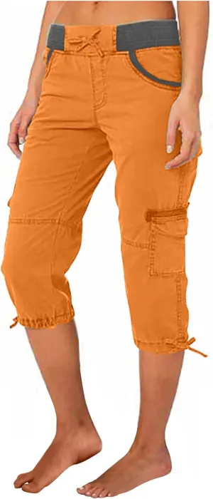 Womens Cargo Capris Hiking Pants Lightweight Quick Dry Outdoor Athletic Capri Summer Casual Bermuda Shorts w Pockets