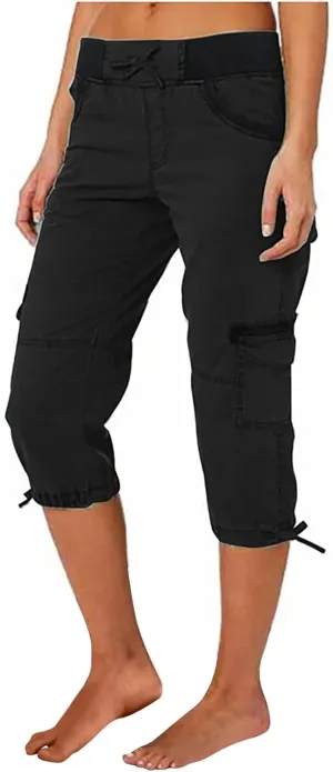 Womens Cargo Capris Hiking Pants Lightweight Quick Dry Outdoor Athletic Capri Summer Casual Bermuda Shorts w Pockets