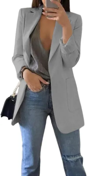 Womens Casual Blazers Business Oversized Blazer Jacket Long Sleeve Open Front Work Office Blazer Trendy Clothes