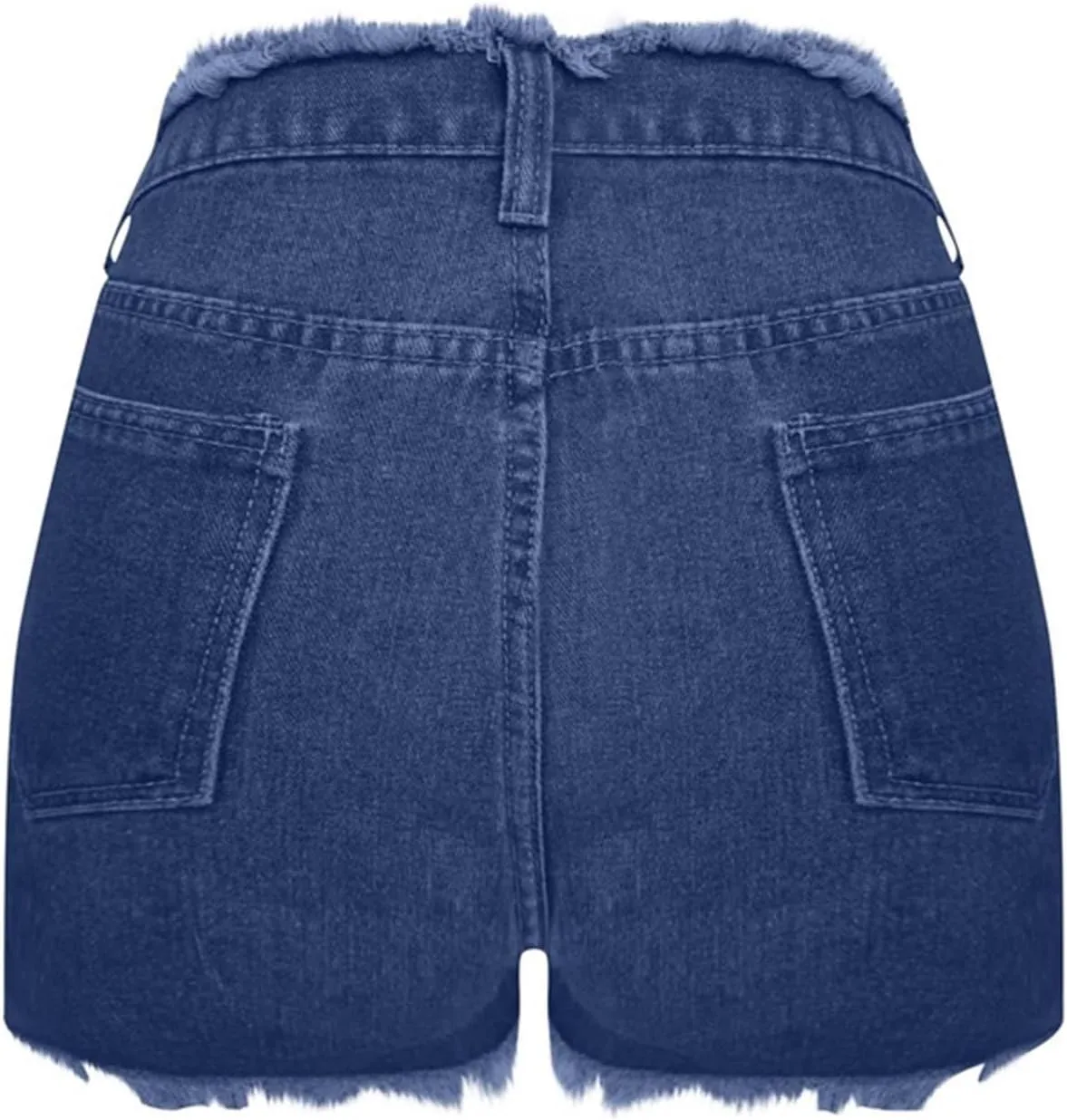 Women's Casual Summer Ripped Washed Distressed Denim Shorts High Waisted Cut Off Frayed Hem Stretch Shorts Trendy