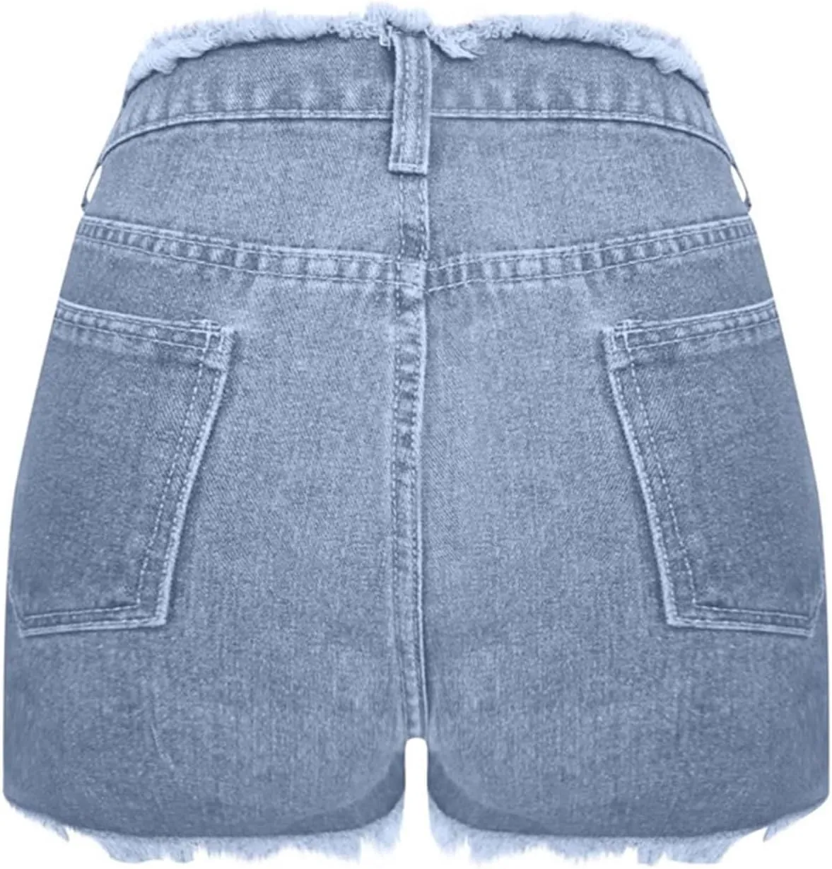 Women's Casual Summer Ripped Washed Distressed Denim Shorts High Waisted Cut Off Frayed Hem Stretch Shorts Trendy