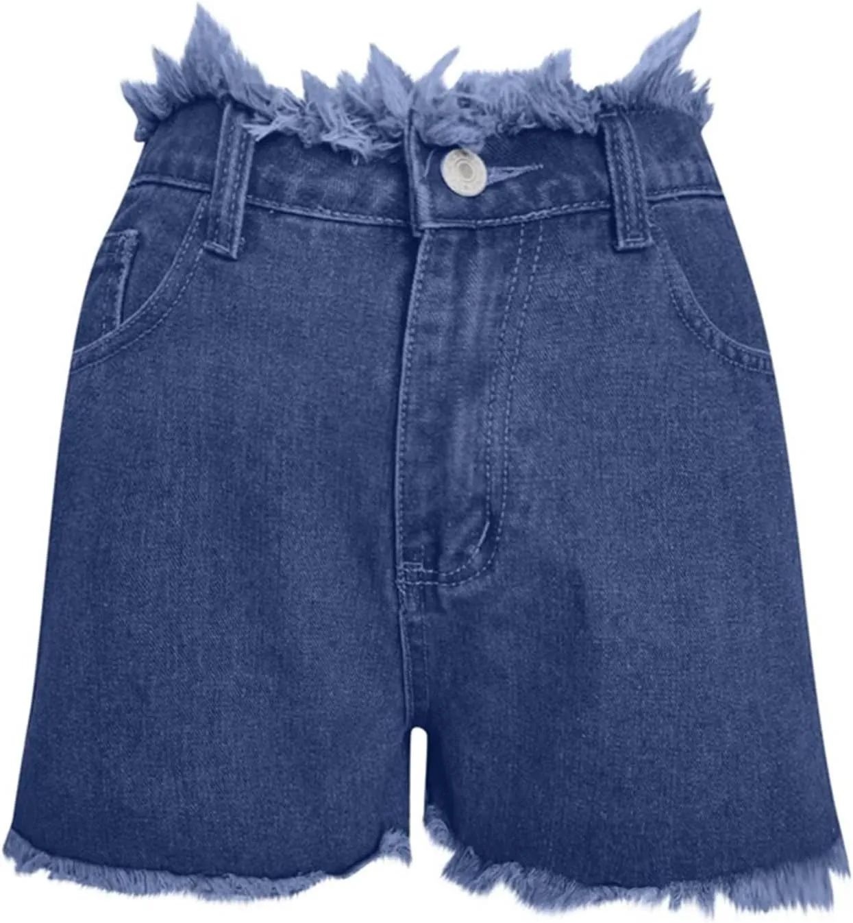 Women's Casual Summer Ripped Washed Distressed Denim Shorts High Waisted Cut Off Frayed Hem Stretch Shorts Trendy