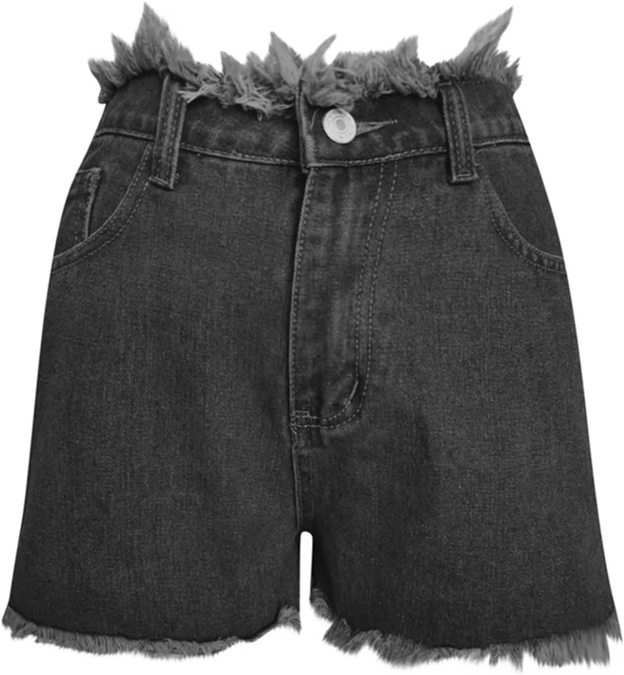 Women's Casual Summer Ripped Washed Distressed Denim Shorts High Waisted Cut Off Frayed Hem Stretch Shorts Trendy