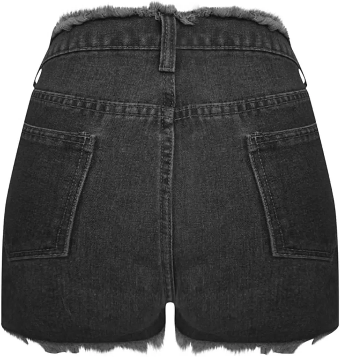 Women's Casual Summer Ripped Washed Distressed Denim Shorts High Waisted Cut Off Frayed Hem Stretch Shorts Trendy