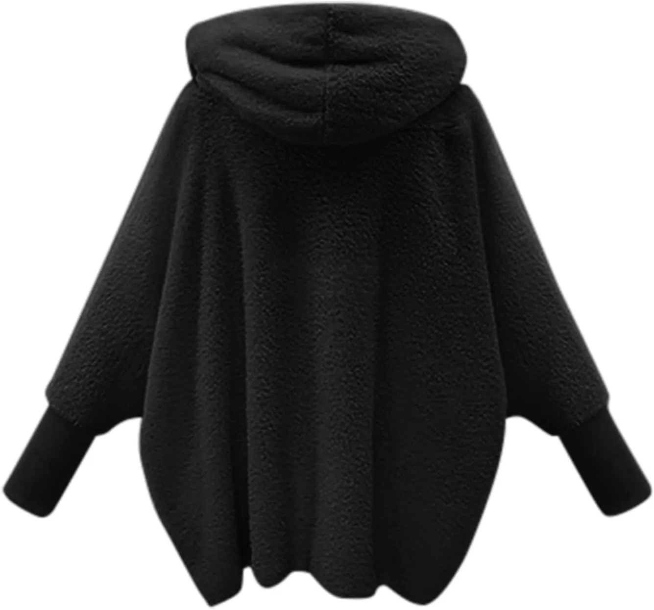 Womens Fleece Jackets Winter Warm Wool Cardigan Sherpa Lined Jacket Long Sleeve Solid Color Hooded Sweater Jacket