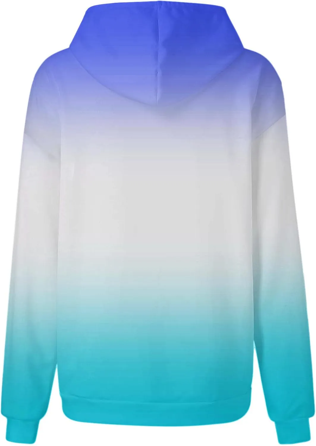 Womens Gradient Print Oversized Sweatshirt Drawstring Pullover with Pocket Trendy Sweater Tops Fashion Clothes 1