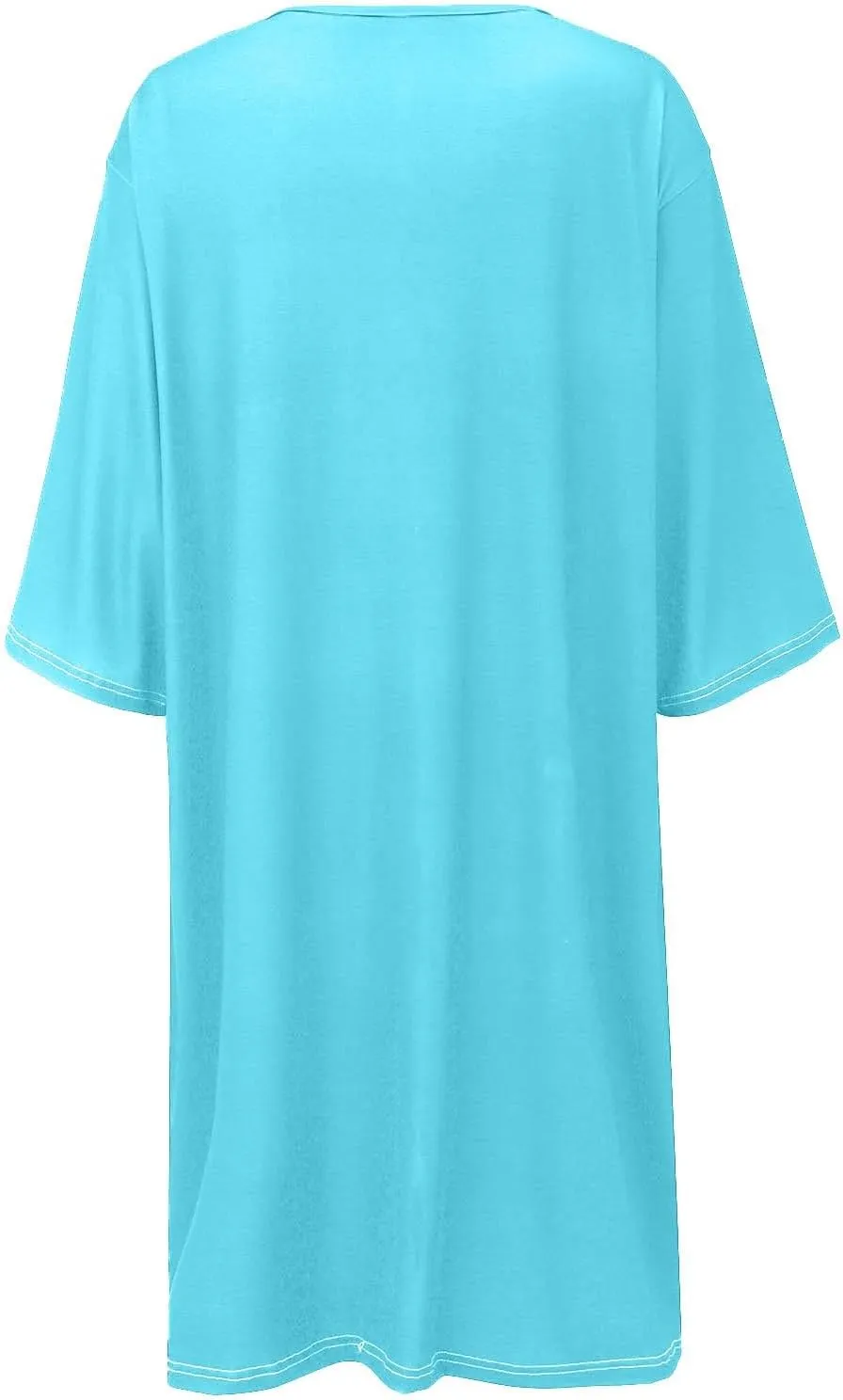 Women's Half Sleeve Maxi Cotton Linen Dress Relaxed Ruched Slit Crew Neck Flowy Vacation Modest Dresses with Pockets