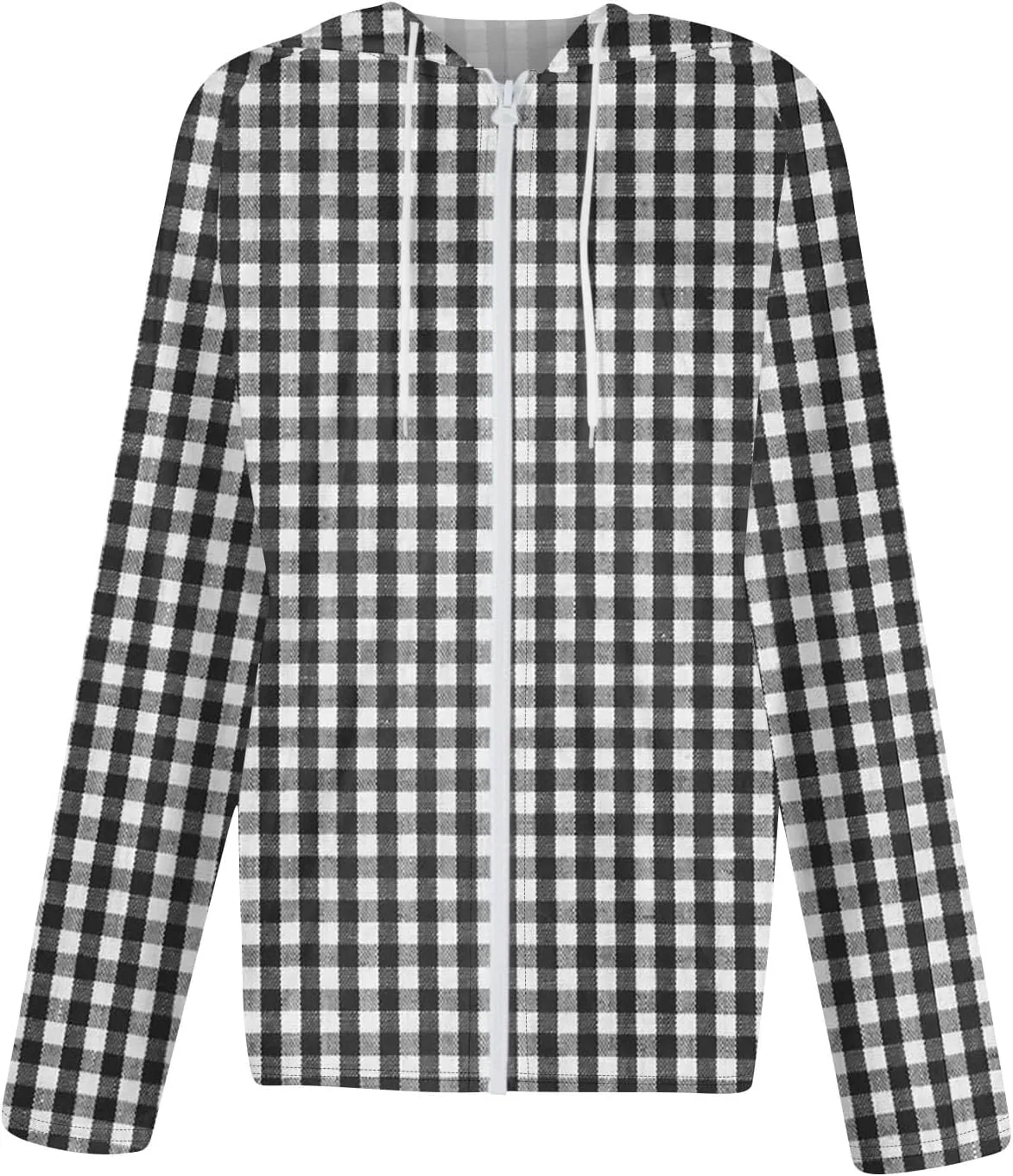Womens Hoodie Fashion Print Zip up Jackets for Women Casual Long Sleeve Loose Sweatshirts Coat