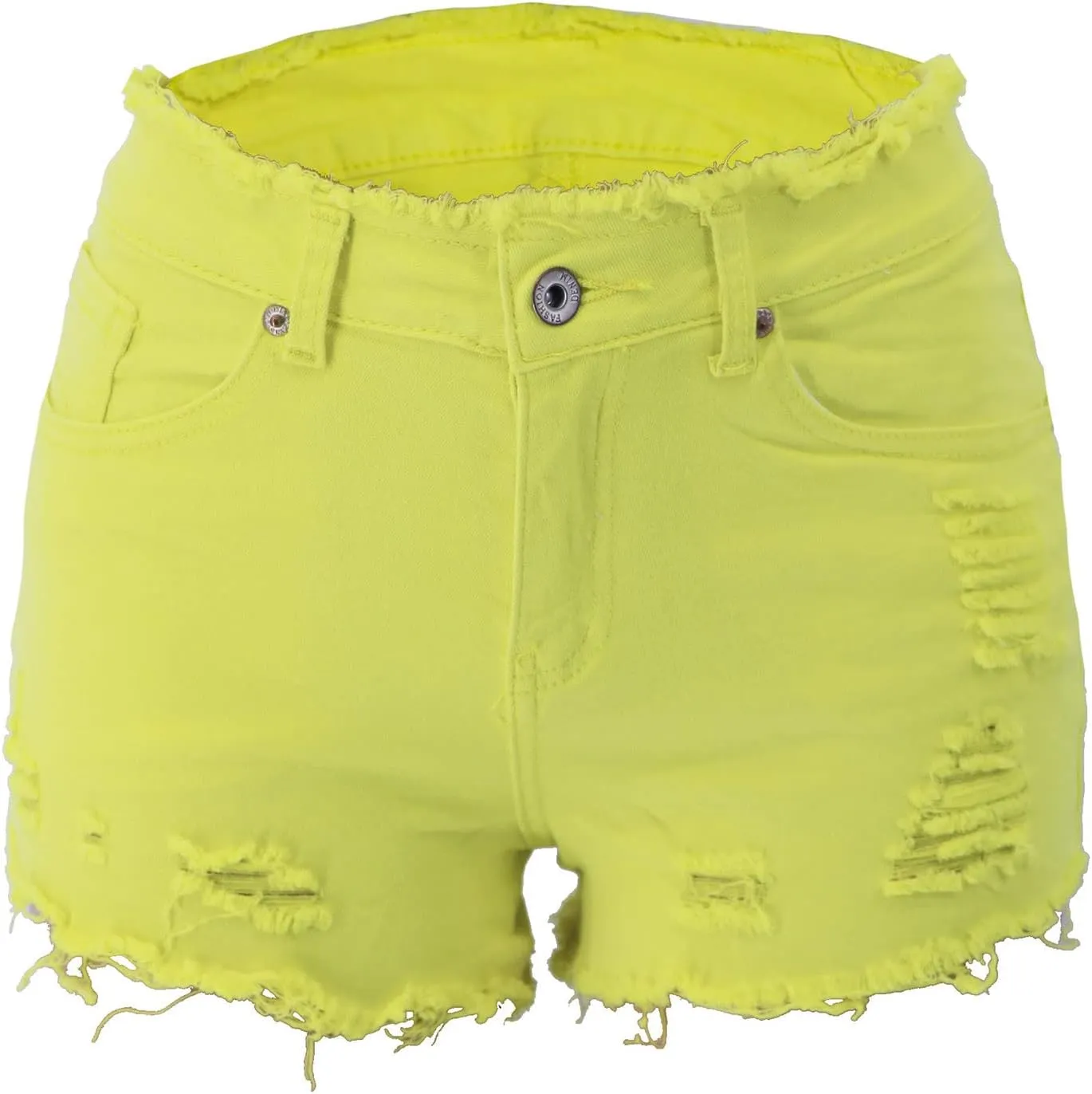 Womens Jean Shorts High Waisted Ripped Stretchy Shorts with Pockets Solid Denim Shorts Summer Casual Jeans Shorts