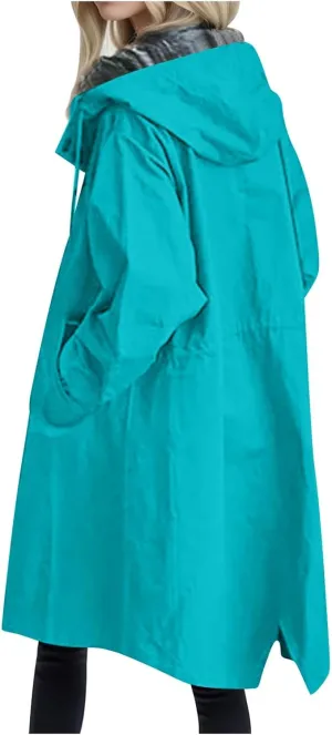 Womens Lightwight Loose Fit Long Jackets Long Sleeve Button Down Oversized Windbreaker Casual Open Front Cardigans