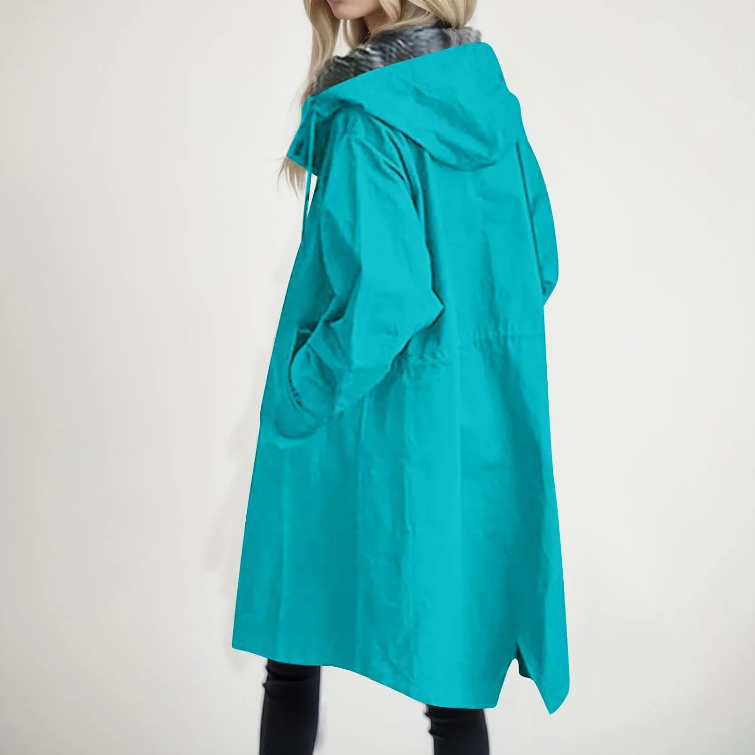 Womens Lightwight Loose Fit Long Jackets Long Sleeve Button Down Oversized Windbreaker Casual Open Front Cardigans
