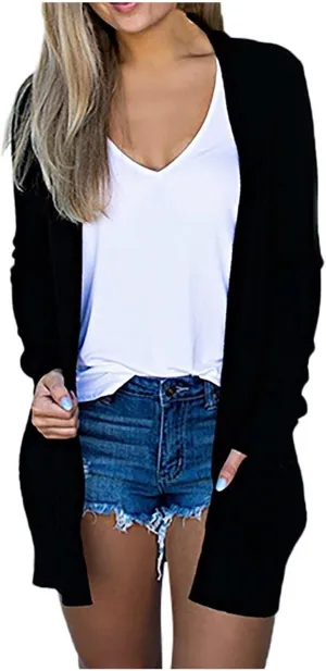 Women's Long Sleeve Cardigan Dressy 2025 Mid-Length Casual Shirt Floral Print Fashion Tshirt Trendy Coat with Pocket