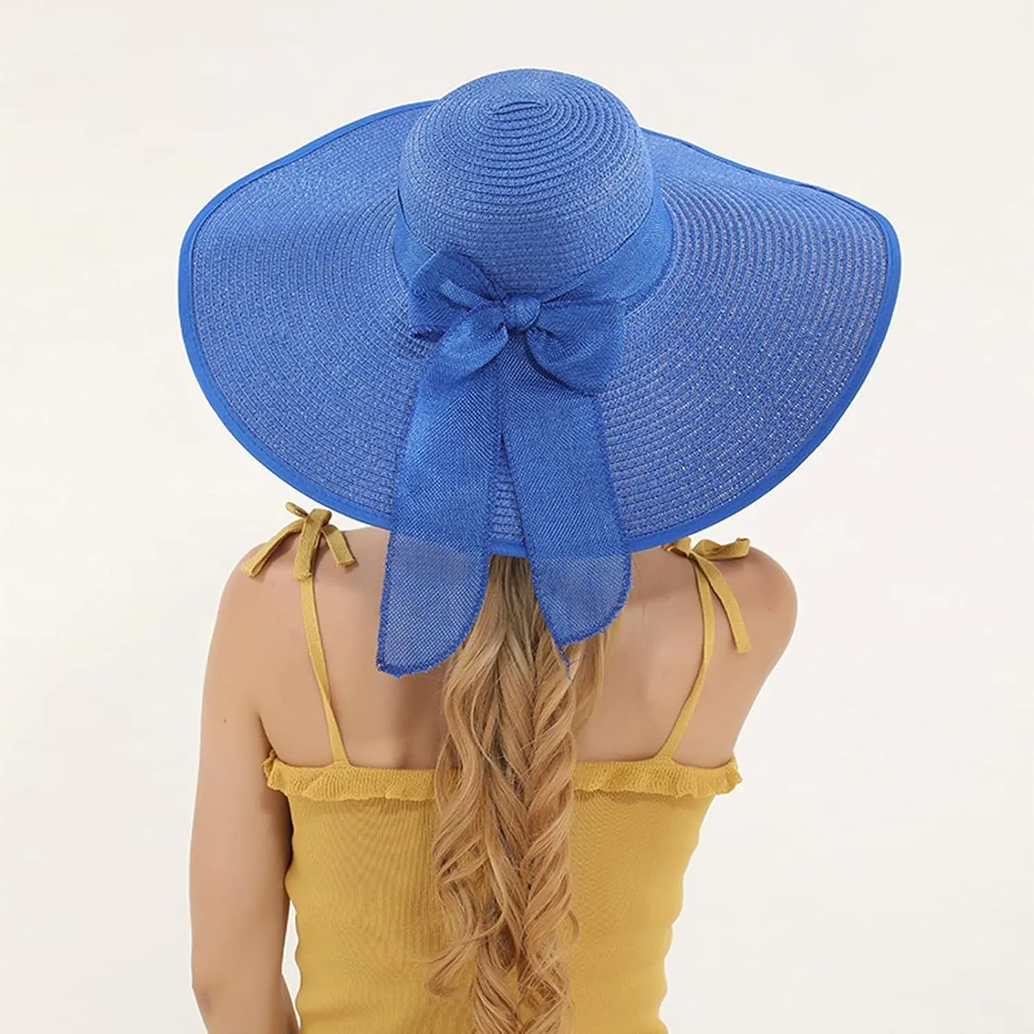 Womens Mens Wide Brim 𝐒traw Panama Hat Fedora Summer Beach Sun Hat UPF 𝐒traw Hats for WomenHat for Women