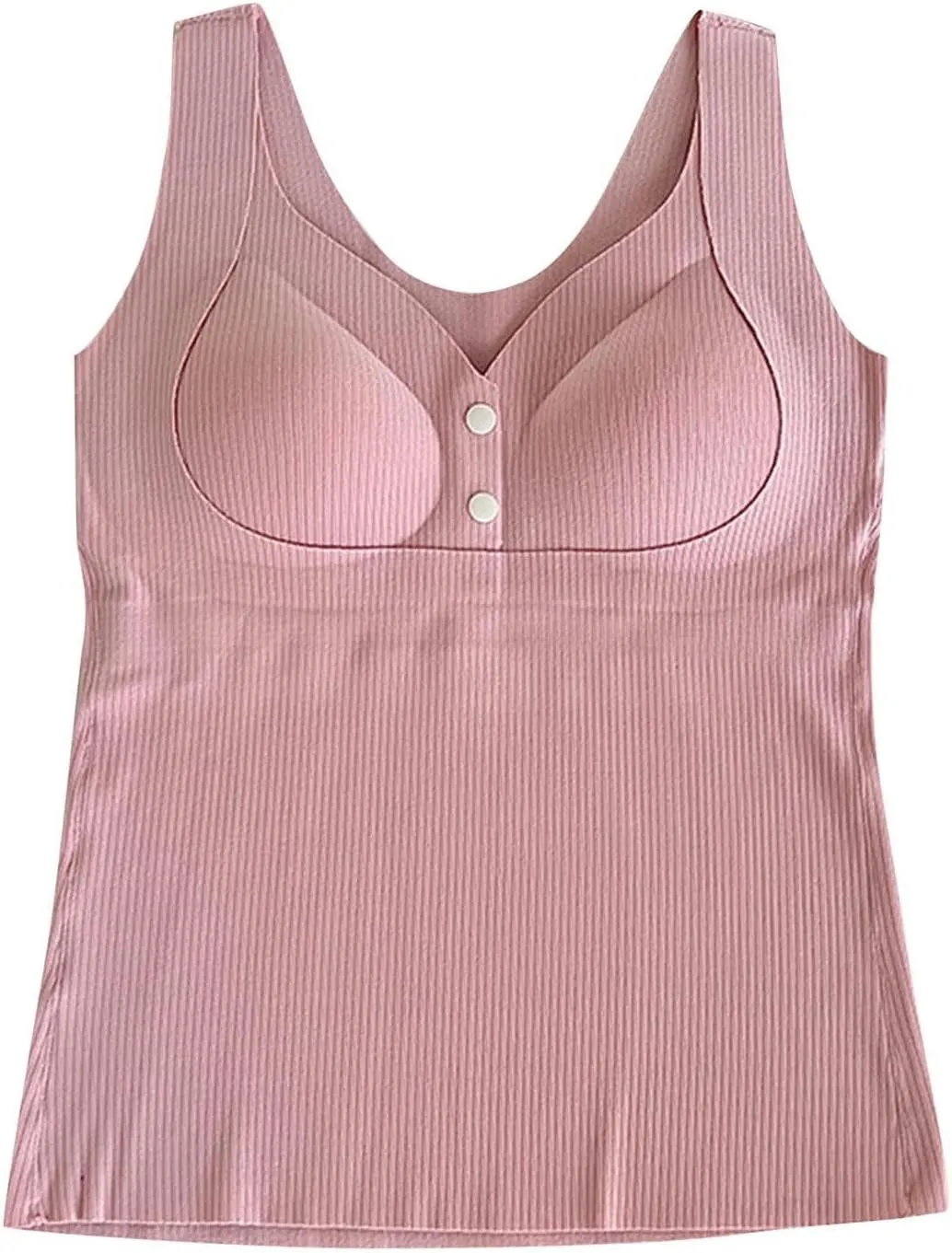 Womens Nursing Tank Tops Built in Bra for Breastfeeding Maternity V-Neck Button Up Camisole Brasieres