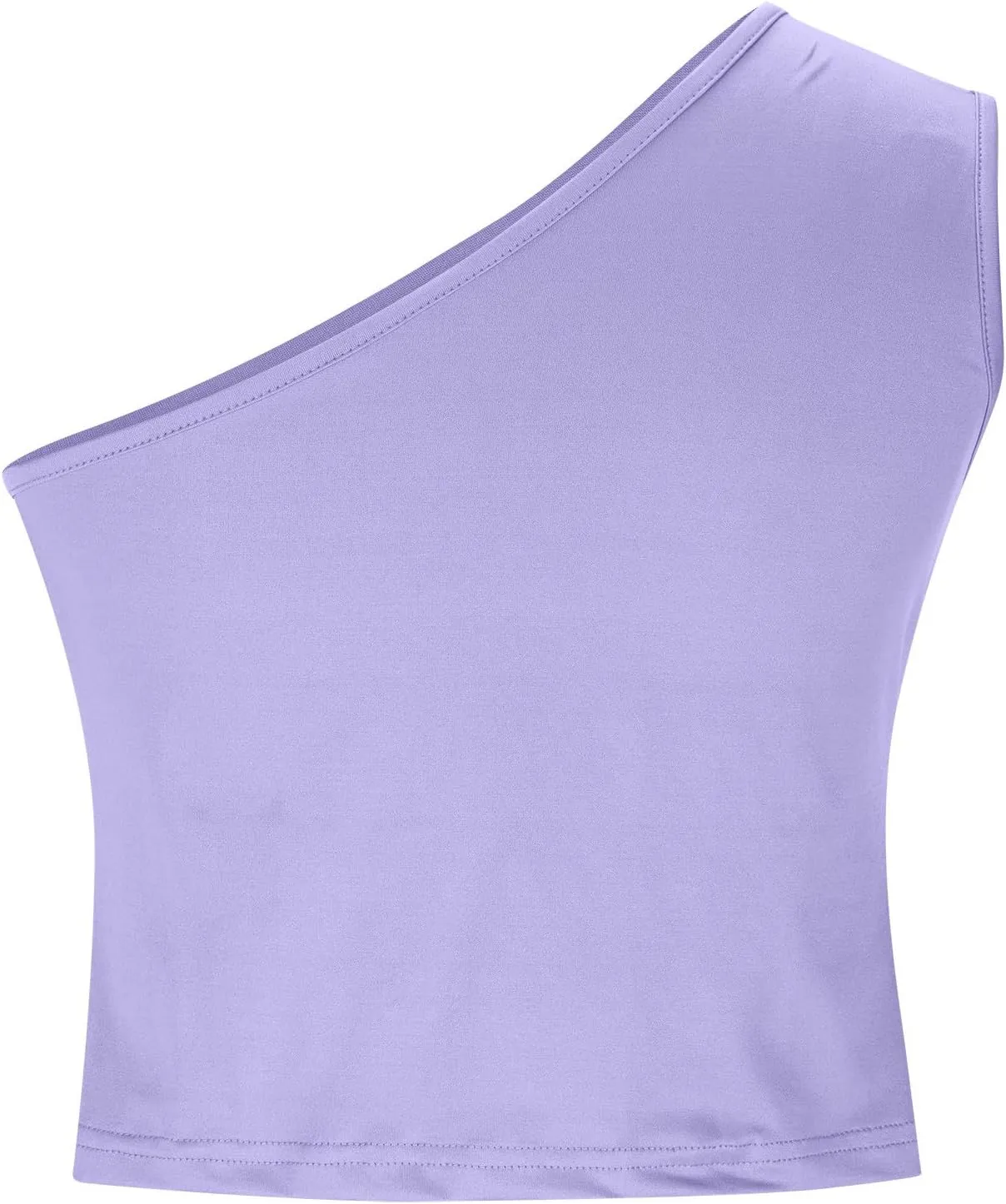 Womens Off-Shoulder Asymmetric Tank Top Lightweight Solid Camisole Blouses Fashion Tunics Fashion Modern Crop Top Tshirt
