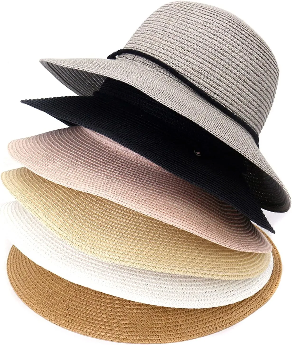 Women's 𝐅oldable Floppy Reversible Travel Beach Sun Visor Hat Wide Brim UPF 50 ,Floppy Sun Hat 𝐅oldable Roll up Cap