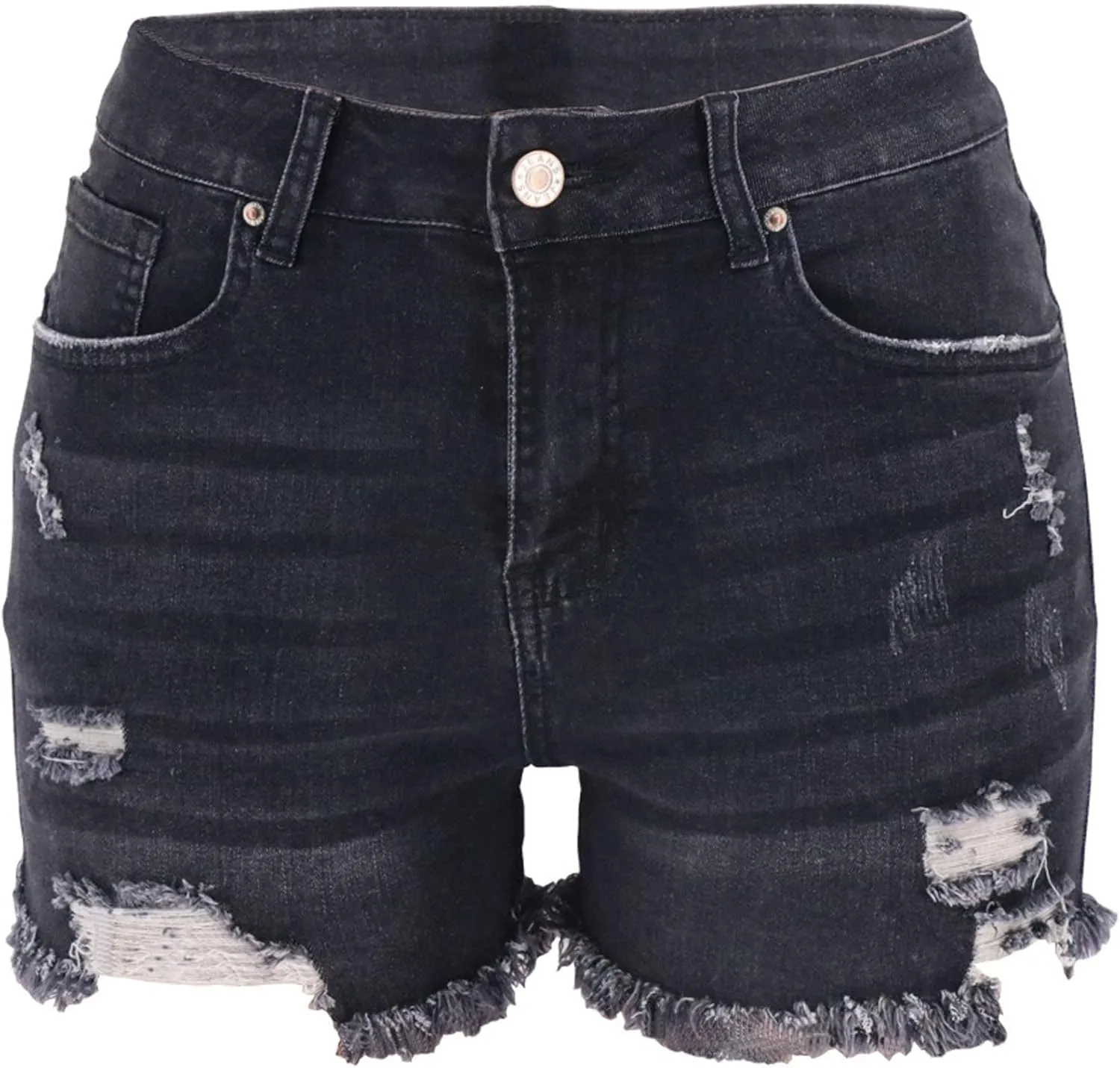 Womens Ripped Stretchy Jean Shorts High Waisted Distressed Frayed Raw Hem Denim Shorts with Pockets Hot Summer Jeans