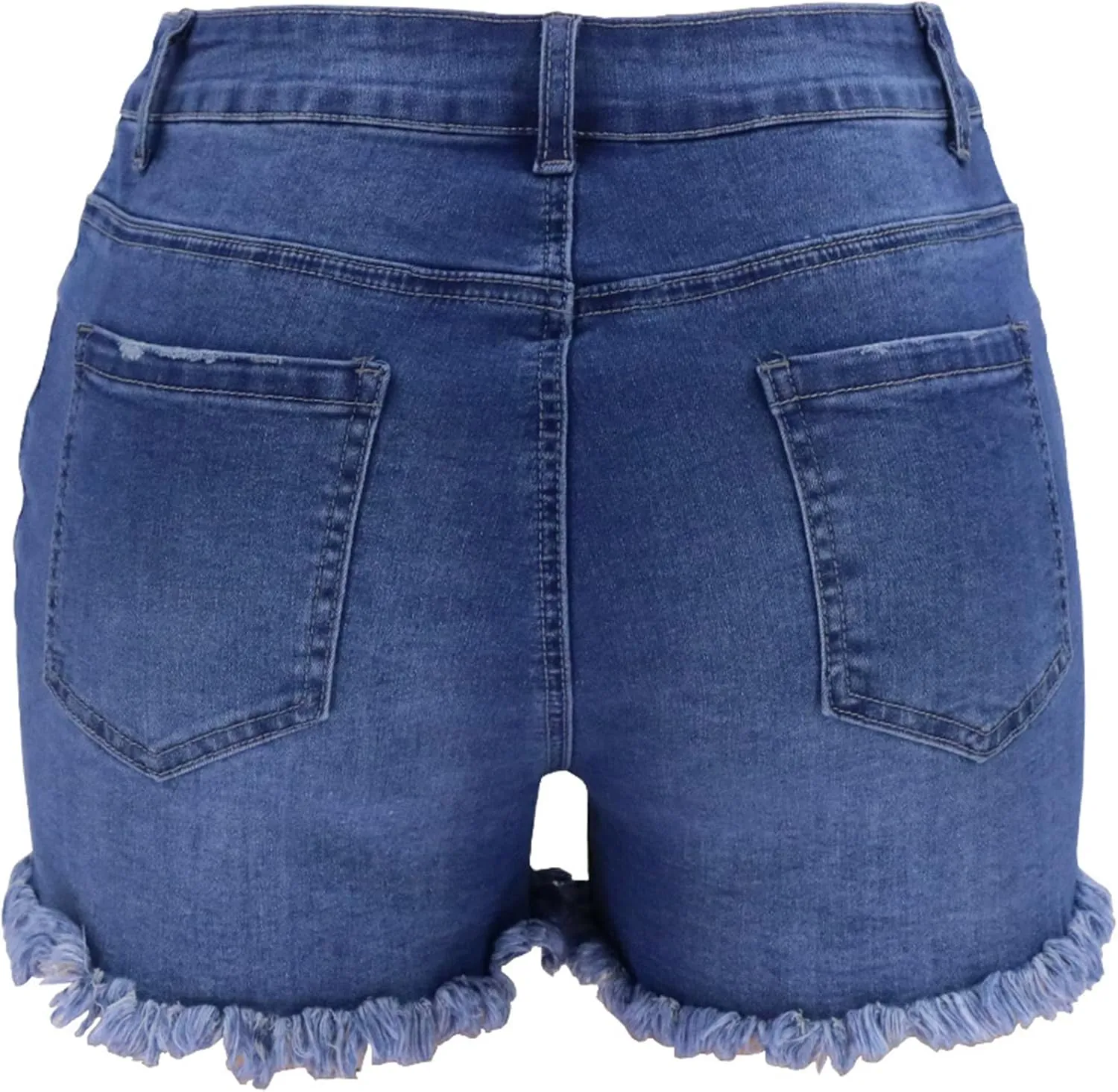 Womens Ripped Stretchy Jean Shorts High Waisted Distressed Frayed Raw Hem Denim Shorts with Pockets Hot Summer Jeans