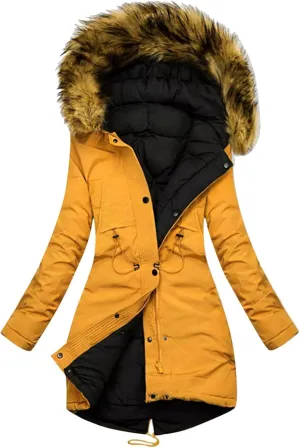 Womens Sherpa Lined Jacket Fuzzy Fleece Thickened Warm Winter Jackets Long Sleeve Button Down Slim Fit Hooded Coat