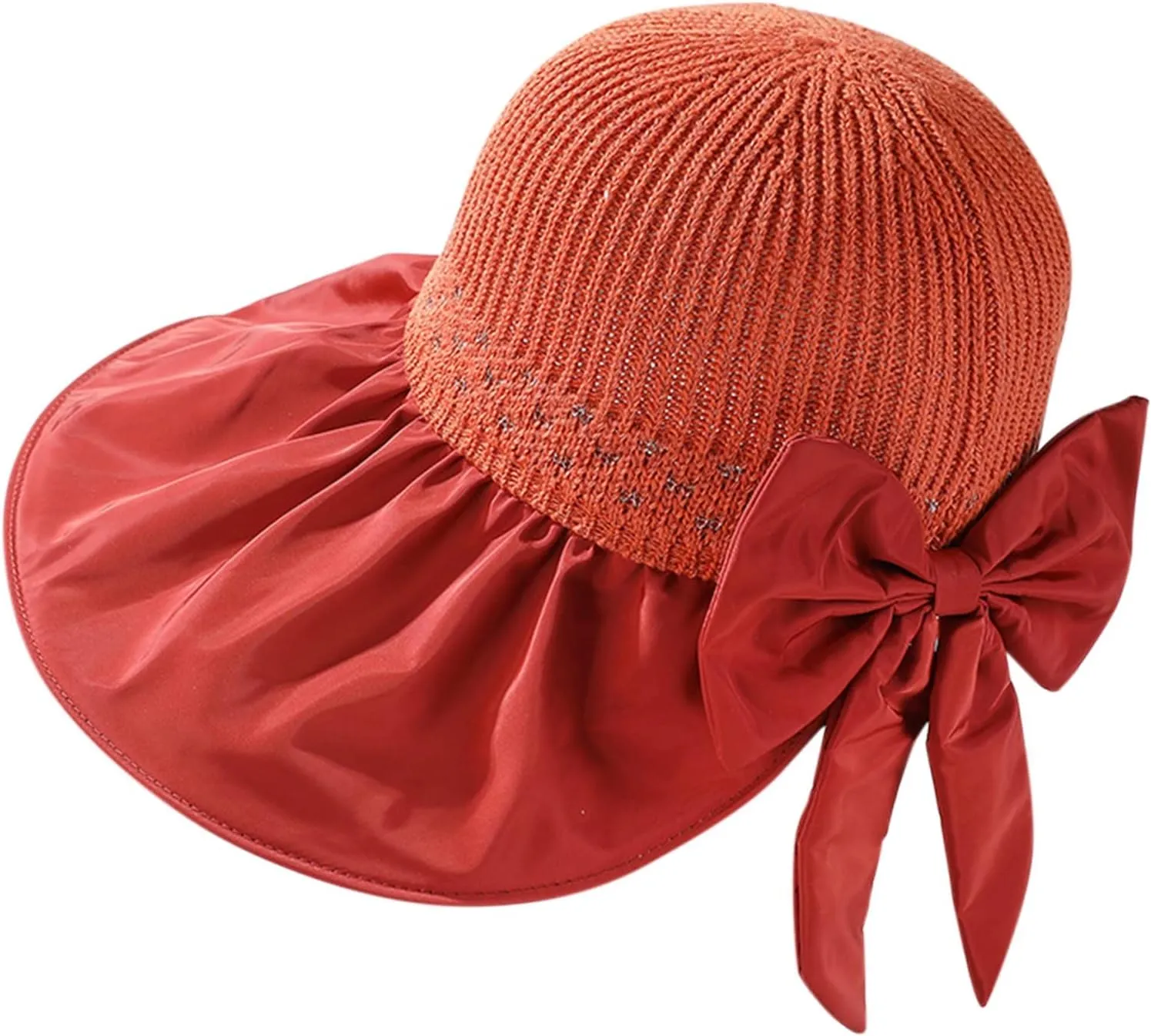 Womens Straw Wide Brim Sun Hats Outdoor Casual Bow Solid Colors Beach Hat Summer Travel Vacation Visor Hat