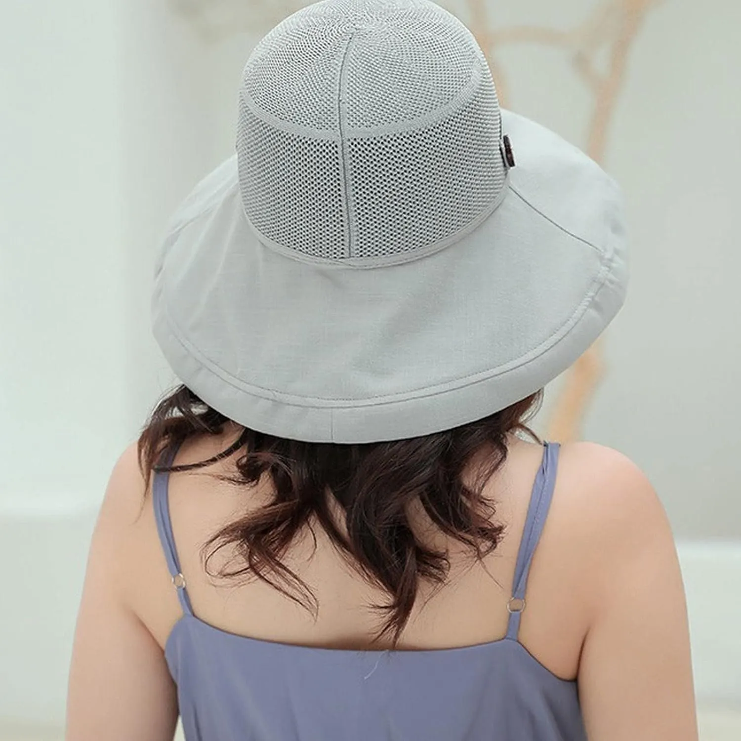 Womens Sun Hat Wide Brim Floppy Beach Visor Hats for Women Foldable Hat Double Layered Floral Fisherman Hat