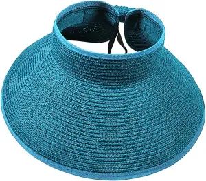 Women's Wide Brim Sun Hat Roll Up Straw Sun Visor Solid Colors Emtop Top Hats Outdoor Summer Travel Cap