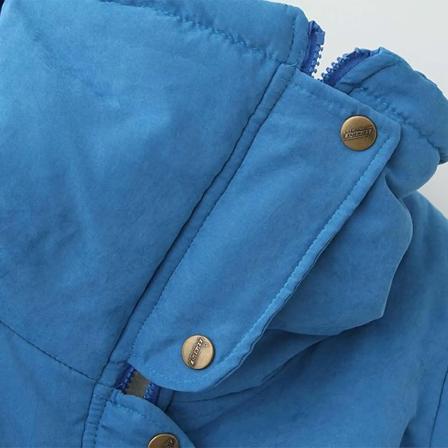 Women's Winter Parka Coats Fuzzy Sleece Stand Collar Sherpa Lined Down Jacket Solid Color Mid-Length Work Jackets