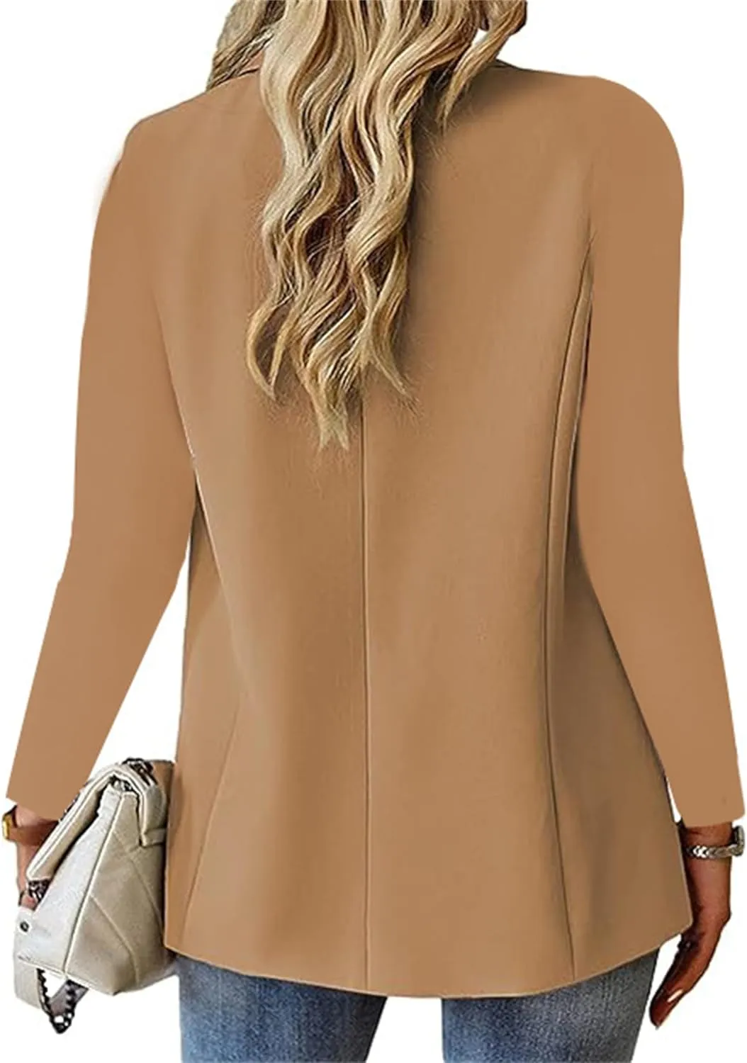 Women's Work Office Blazer Casual Long Sleeve Lapel Open Front Suit Jacket Work Blazer Elegant Clothes with Pockets
