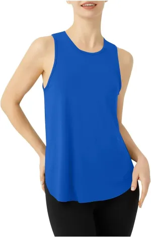 Womens Workout Tank Tops Solid Color Sleeveless Athletic Yoga Gym Tank Tops Quick Dry Loose Fit Sports Shirts