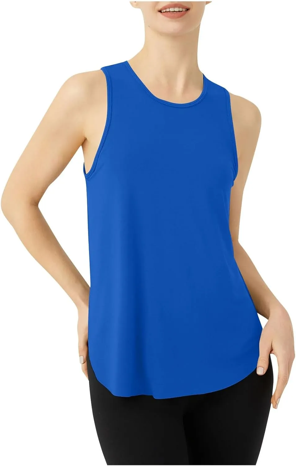 Womens Workout Tank Tops Solid Color Sleeveless Athletic Yoga Gym Tank Tops Quick Dry Loose Fit Sports Shirts