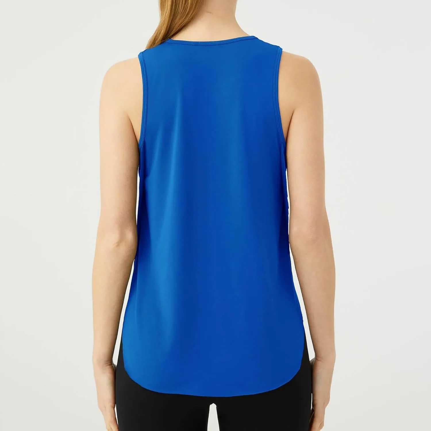Womens Workout Tank Tops Solid Color Sleeveless Athletic Yoga Gym Tank Tops Quick Dry Loose Fit Sports Shirts