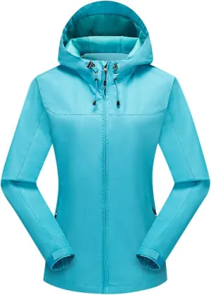 Womens Zip Up Coats Plus Size Solid Color Hooded Windproof Waterproof Jacket Outdoor Full Zip Tactic Casual Jackets