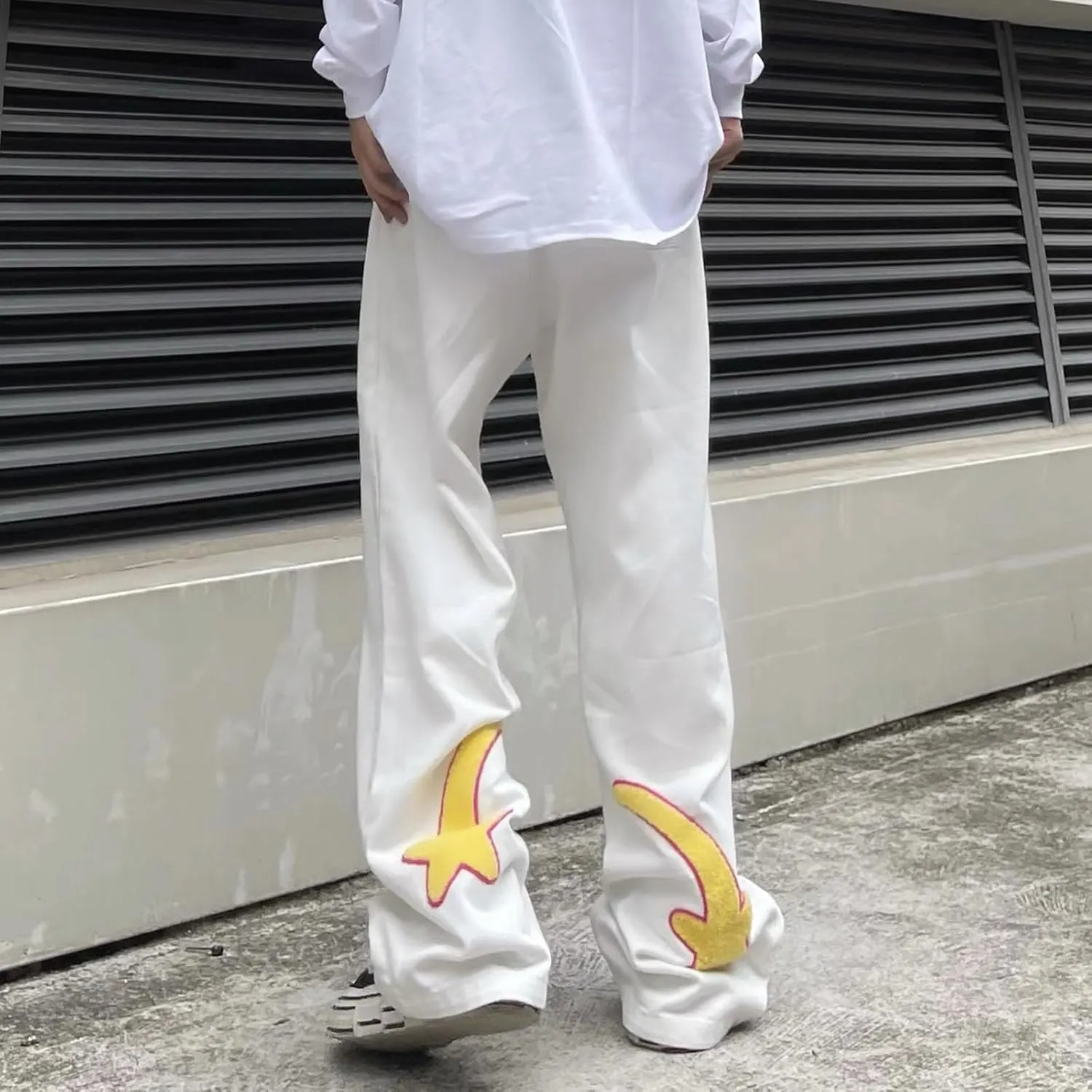 Y2k Jeans Men Hip Hop Baggy Pant Straight Leg Star Graphic Denim Jogger Loose Fit Goth Streetwear Harajuku Denim Pant Trouser