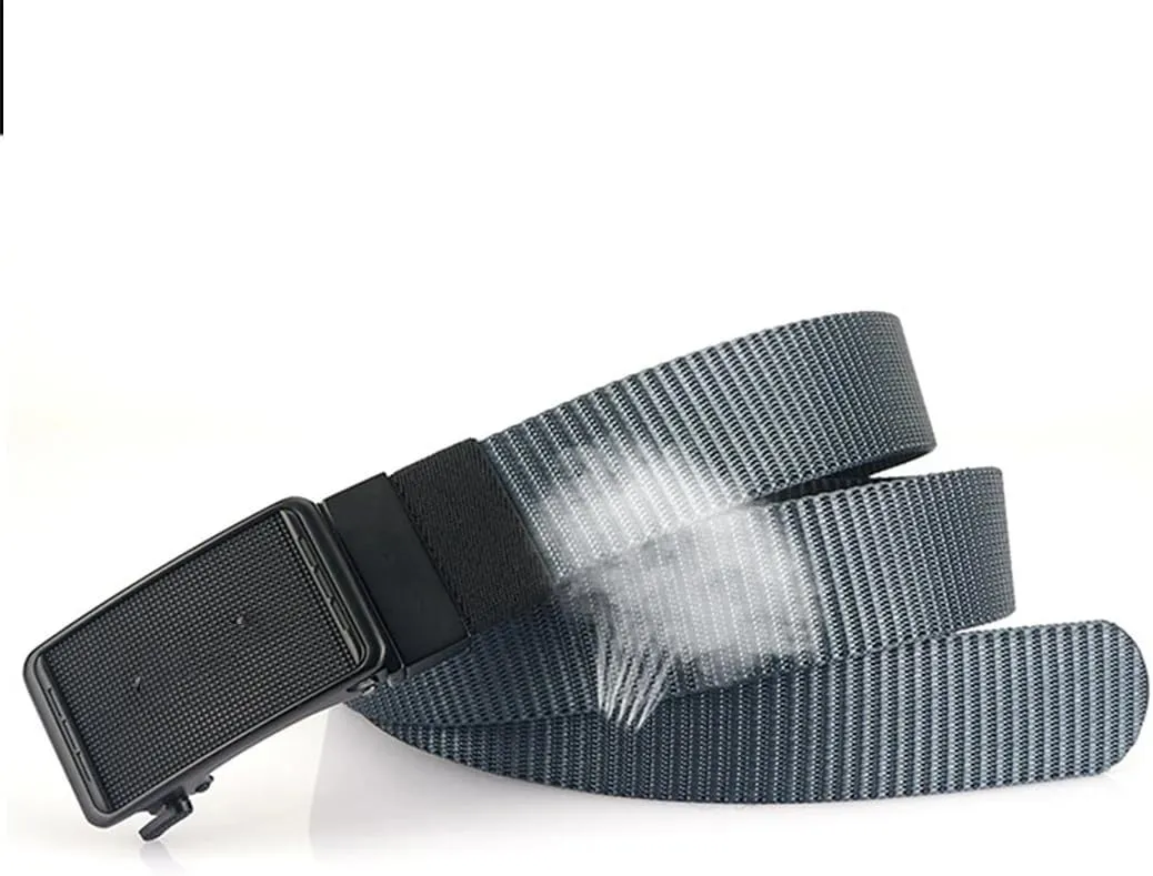 YTR6TW Men's Metal Automatic Buckle Belt Outdoor Work Tactical Belts Casual Sports Canvas Belts