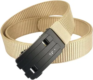 YTR6TW Men's Outdoor Hunting Tactical Belt Male Military Nylon Waistband Metal Automatic Buckle Canvas Belts
