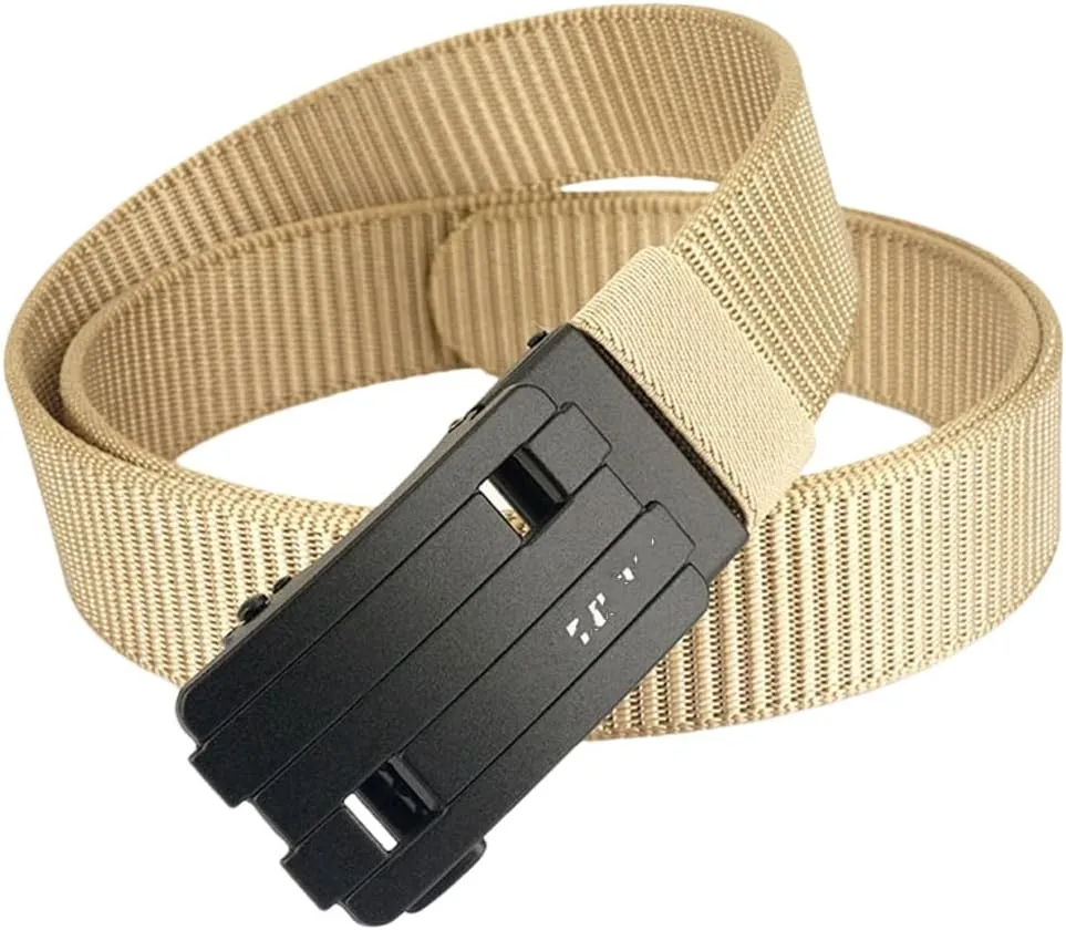YTR6TW Men's Outdoor Hunting Tactical Belt Male Military Nylon Waistband Metal Automatic Buckle Canvas Belts
