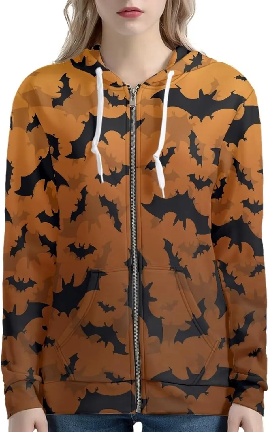 ZOUTAIRONG Women Hoodie Zip Up Jackets S-5XL Hoody Pullover Tops Athletic Sweatshirt Loose Sweater